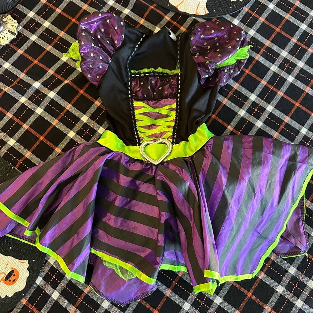 Purple and Green Kids Witch Costume